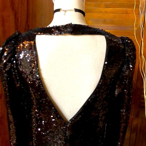 NWT Black Loose Fit Sexy Sequin Dress - Picture 4 of 4